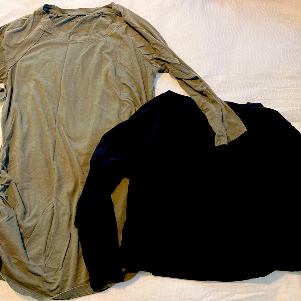 Pact 3/4 sleeve maternity shirts x2